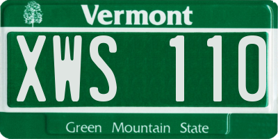 VT license plate XWS110
