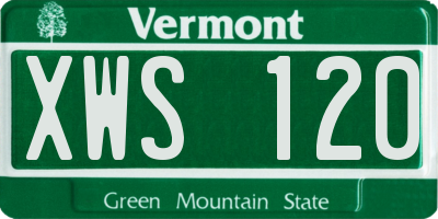 VT license plate XWS120