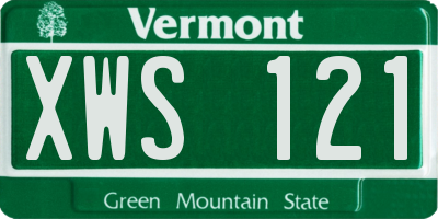 VT license plate XWS121