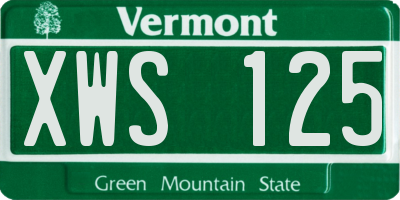 VT license plate XWS125