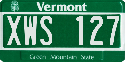 VT license plate XWS127