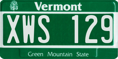 VT license plate XWS129