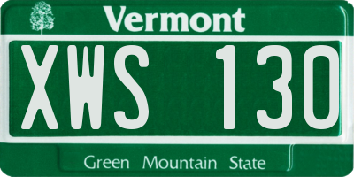VT license plate XWS130