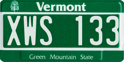 VT license plate XWS133