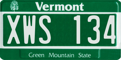 VT license plate XWS134