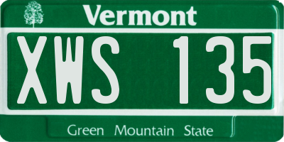 VT license plate XWS135
