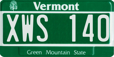 VT license plate XWS140