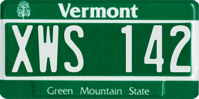 VT license plate XWS142