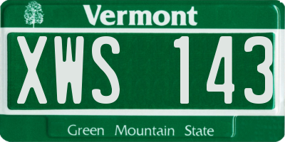 VT license plate XWS143