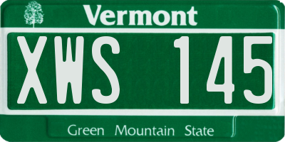 VT license plate XWS145