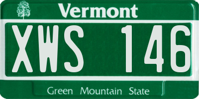 VT license plate XWS146