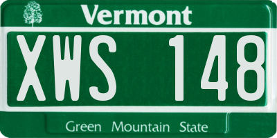VT license plate XWS148