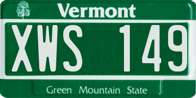 VT license plate XWS149