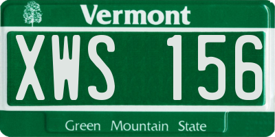 VT license plate XWS156