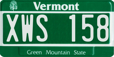 VT license plate XWS158