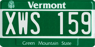 VT license plate XWS159