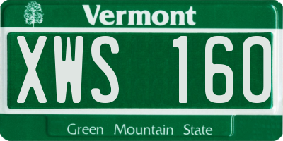 VT license plate XWS160