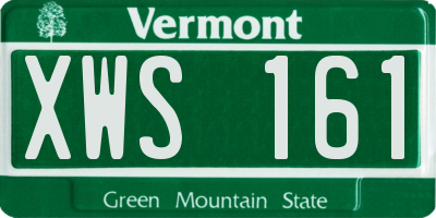 VT license plate XWS161