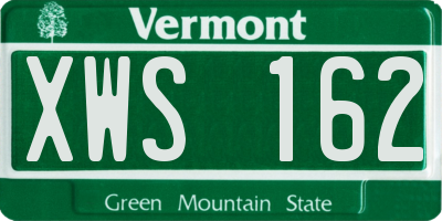 VT license plate XWS162