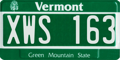 VT license plate XWS163