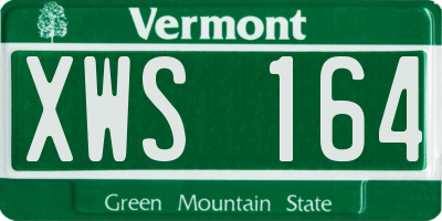 VT license plate XWS164