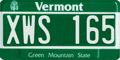 VT license plate XWS165