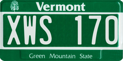 VT license plate XWS170