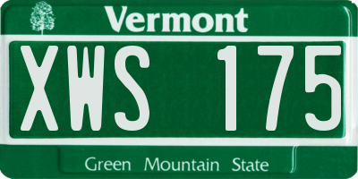 VT license plate XWS175