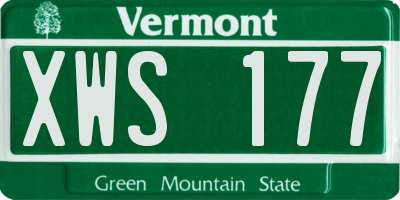 VT license plate XWS177