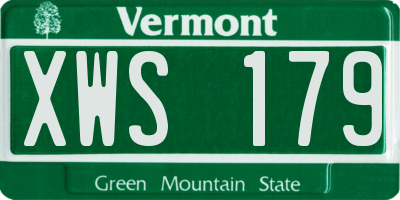 VT license plate XWS179