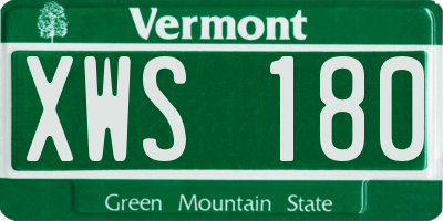 VT license plate XWS180