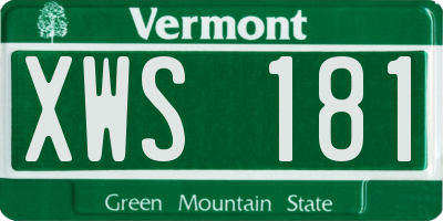 VT license plate XWS181
