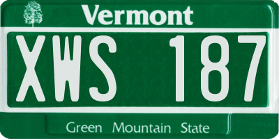 VT license plate XWS187