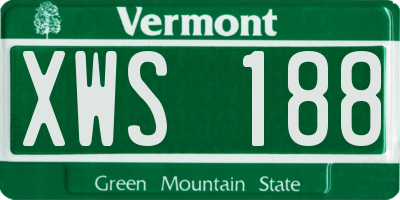VT license plate XWS188