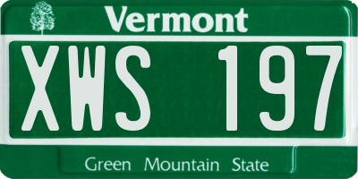 VT license plate XWS197
