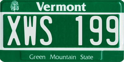 VT license plate XWS199