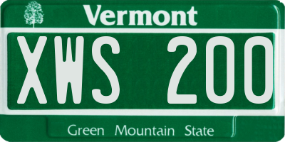 VT license plate XWS200