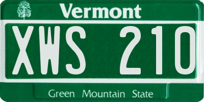 VT license plate XWS210