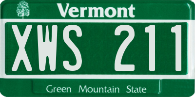 VT license plate XWS211