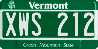 VT license plate XWS212