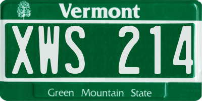 VT license plate XWS214
