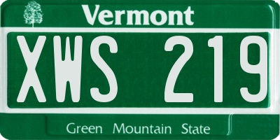 VT license plate XWS219