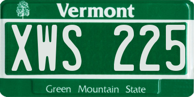 VT license plate XWS225