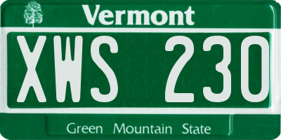 VT license plate XWS230