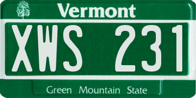 VT license plate XWS231
