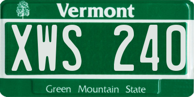 VT license plate XWS240