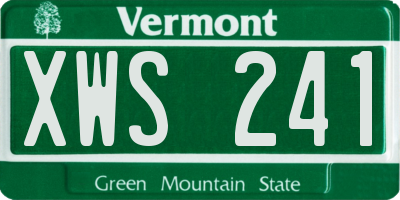 VT license plate XWS241