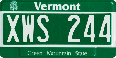 VT license plate XWS244