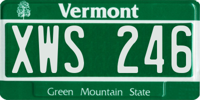 VT license plate XWS246
