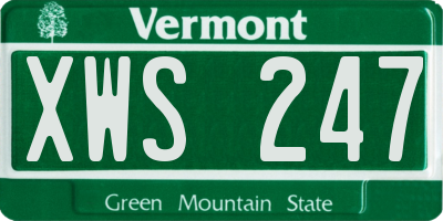 VT license plate XWS247